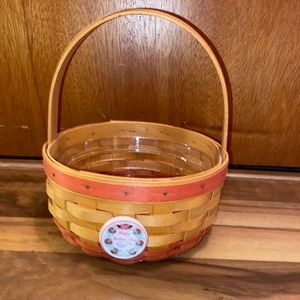 Longaberger 1998 Mother’s Day Rings & Things Basket w/Protector, Tie-On